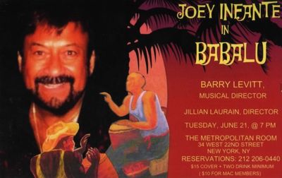 Joey Infante performs 'Babalu' at the Metropolitan Room in New York City. Photo