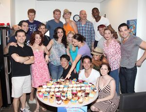 John McMartin, Sutton Foster, Walter Charles, Jessica Walter, Adam Godley & Colin Donnell with the ensemble cast celebrate their 100th performance of ANYTHING GOES with Cupcakes backstage in New York City. with the ensemble cast celebrat their 100th perfo @ BroadwayWorld John McMartin, Sutton Foster, Walter Charles, Jessica Walter, Adam Godley & Colin Don Photo