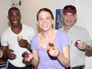 Anthony Wayne, Sutton Foster & Walter Charles celebrate their 100th performance of ANYTHING GOES with Cupcakes backstage in New York City. @ BroadwayWorld Anthony Wayne, Sutton Foster & Walter Charles celebrate their 100th performance of AN Photo