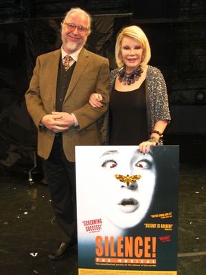 Joan Rivers with Theatre 80 Owner, LORCAN OTWAY, at SILENCE! The Musical. Photo