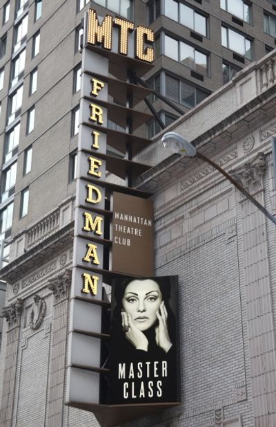 Tyne Daly Theatre Marquee for the Opening Night Performance of The Masnhattan Theatre Photo