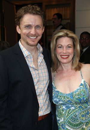 Jason Daniely & Marin Mazzie attending the Opening Night Performance of The Masnhatta Photo
