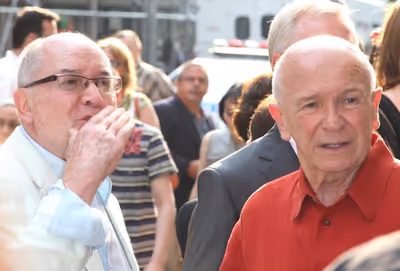 Jack O'Brien & Terrence McNally attending the Opening Night Performance of The Masnha Photo
