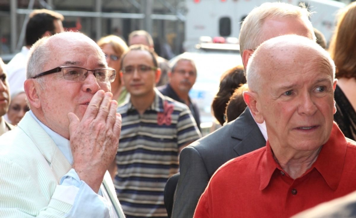 Jack O'Brien & Terrence McNally attending the Opening Night Performance of The Masnhattan Theatre Club's  'Master Class' at the Samuel J. Friedman Theatre in New York City. at 