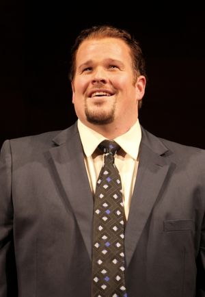 Garrett Sorenson at the Opening Night Performance Curtain Call for The Manhattan Thea Photo