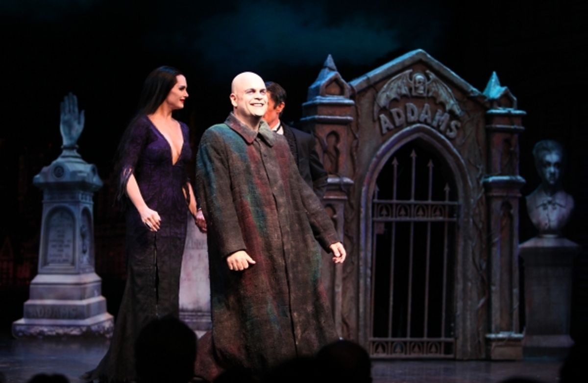 Brad Oscar at the Curtain Call for her debut in 'The Addams Family' at the Lunt-Fontanne Theatre  in New York City. at 
