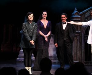 Rachel Potter at the Curtain Call for her debut in 'The Addams Family' at the Lunt-Fontanne Theatre in New York City. @ BroadwayWorld Rachel Potter at the Curtain Call for her debut in 'The Addams Family' at the Lunt-Fo Photo