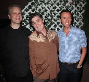 Rick Elice, Roger Rees & Andrew Lippa attending the After Performance Reception for Brooke Shields debut in 'The Addams Family' at the Empire Hotel Roof in New York City. @ BroadwayWorld Rick Elice, Roger Rees & Andrew Lippa attending the After Performance Reception for B Photo