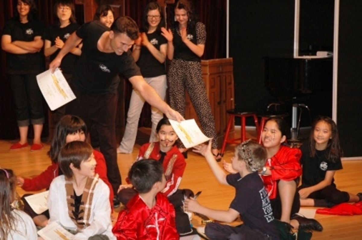 Choreographer Roberto Gilabert presents an award at Beijing Playhouse Academy of Performing Arts Presents THREE MUSKETEERS