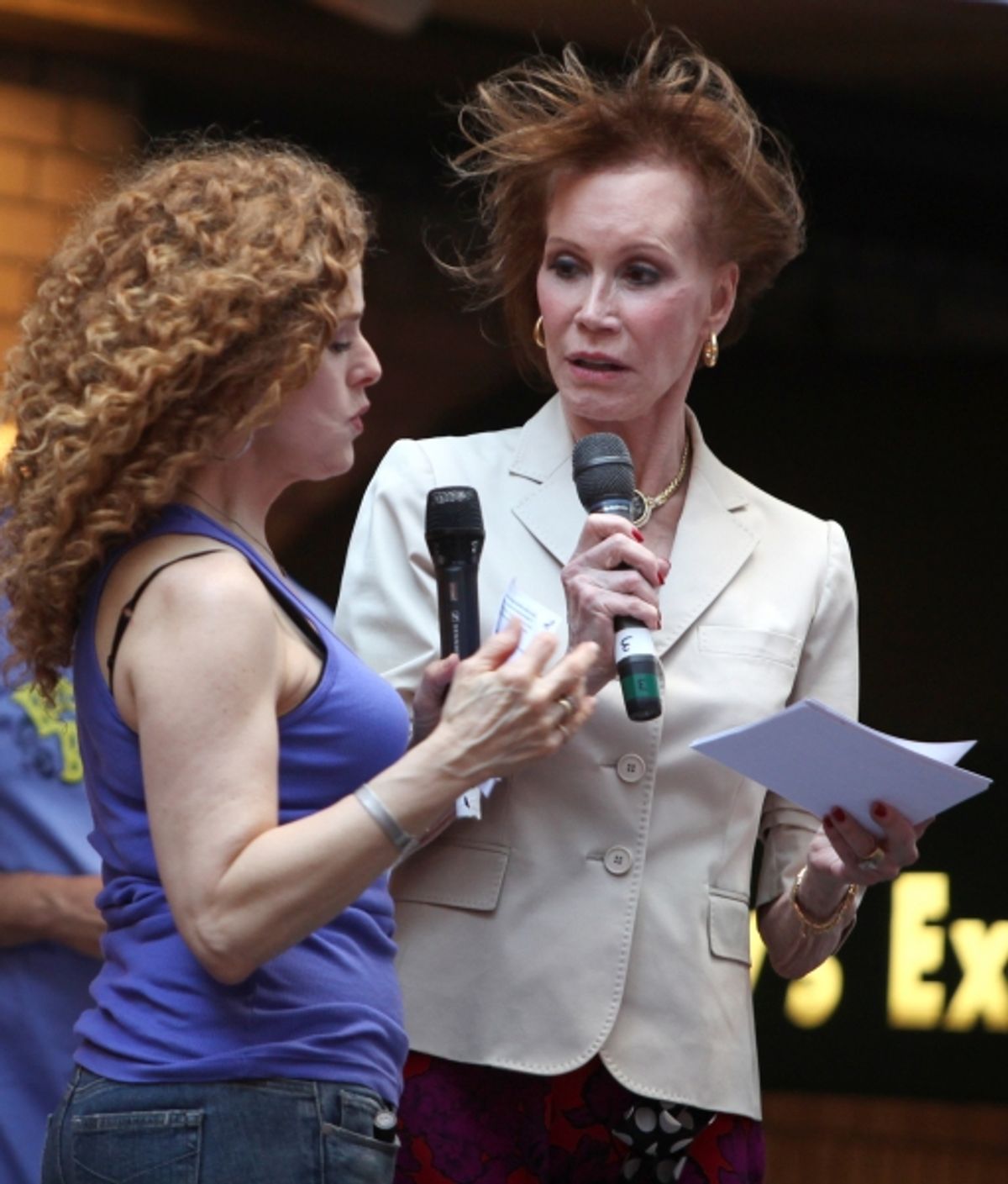 Bernadette Peters & Mary Tyler Moore attending the Presentation for Broadway Barks Lucky 13th Annual Adopt-a-thon  in New York City.  at 