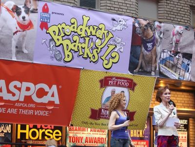 Bernadette Peters & Mary Tyler Moore attending the Presentation for Broadway Barks Lu Photo