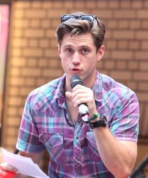 Aaron Tveit attending the Presentation for Broadway Barks Lucky 13th Annual Adopt-a-thon in New York City. @ BroadwayWorld Aaron Tveit attending the Presentation for Broadway Barks Lucky 13th Annual Adopt-a-t Photo