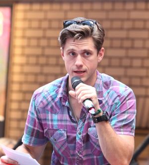 Aaron Tveit attending the Presentation for Broadway Barks Lucky 13th Annual Adopt-a-thon in New York City. @ BroadwayWorld Aaron Tveit attending the Presentation for Broadway Barks Lucky 13th Annual Adopt-a-t Photo