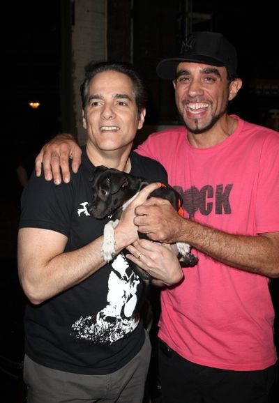 Yul Vazquez & Bobby Cannavale Backstage at Broadway Barks Lucky 13th Annual Adopt-a-t Photo