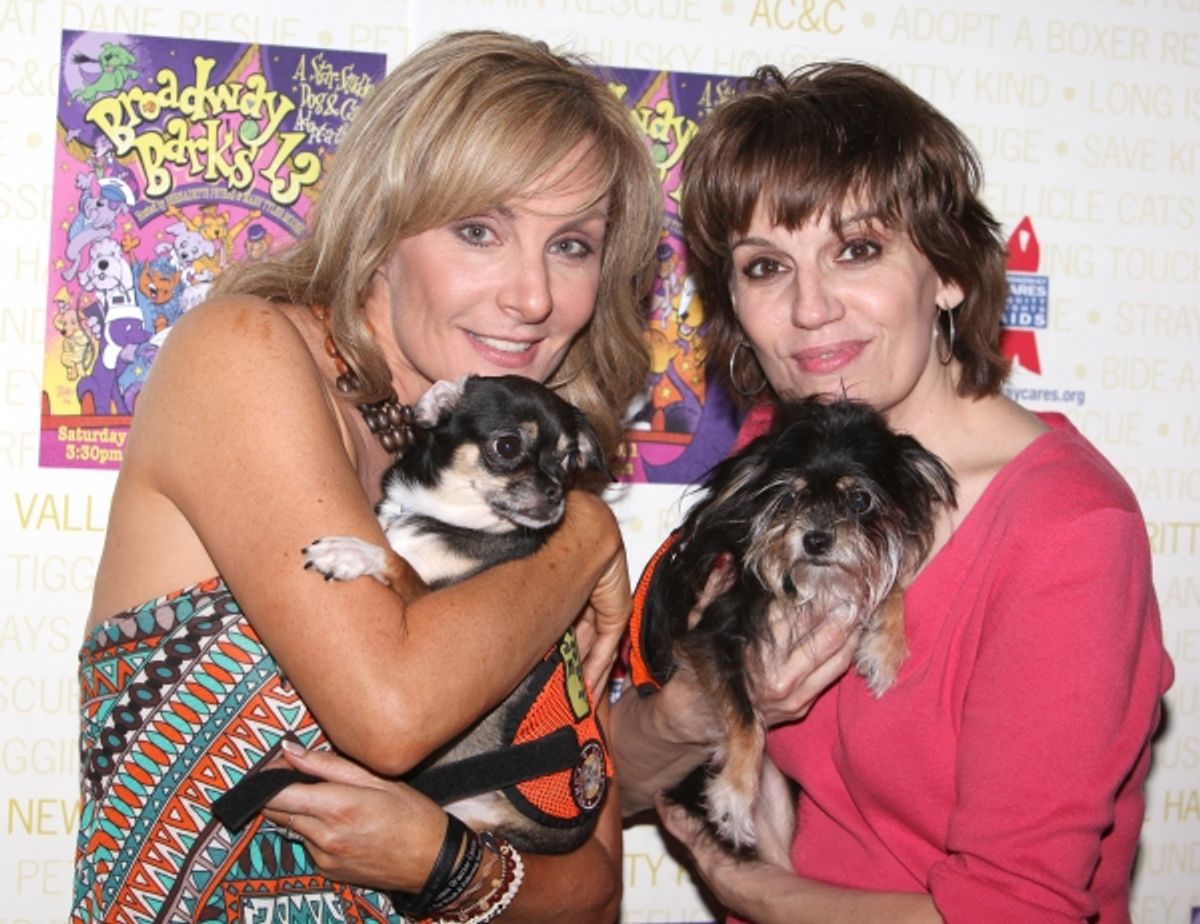 Judy McLane & Beth Leavel Backstage at Broadway Barks Lucky 13th Annual Adopt-a-thon  in New York City.  at 