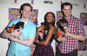 Rory O'Malley & Nikki M. James & Andrew Rannells Backstage at Broadway Barks Lucky 13th Annual Adopt-a-thon in New York City. @ BroadwayWorld Rory O'Malley & Nikki M. James & Andrew Rannells Backstage at Broadway Barks Lucky 13 Photo
