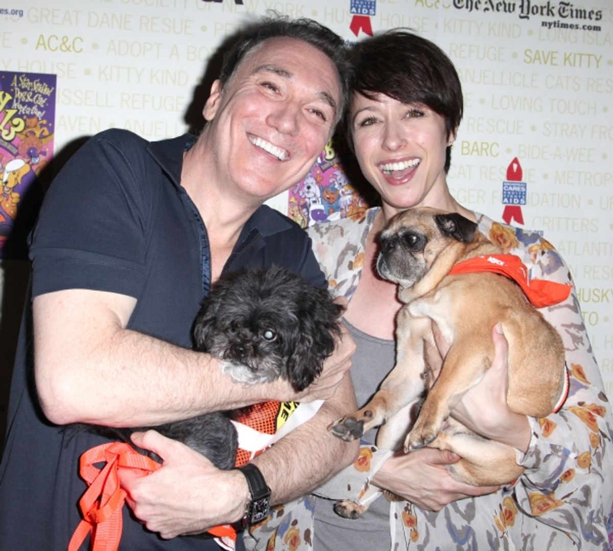 Patrick Page & Paige Davis Backstage at Broadway Barks Lucky 13th Annual Adopt-a-thon  in New York City.  at 