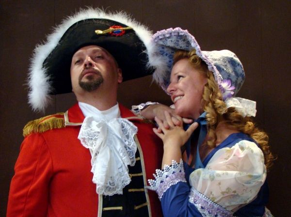 Seth Spitler as Sir Joseph and Jennifer O'Hara as Cousin Hebe Photo