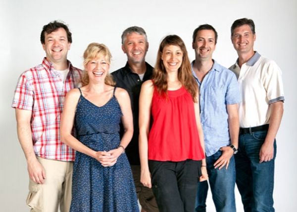(from left) Rod Brogan, Angela Pierce, Michael Warner, Natalie Gold, director Henry W Photo