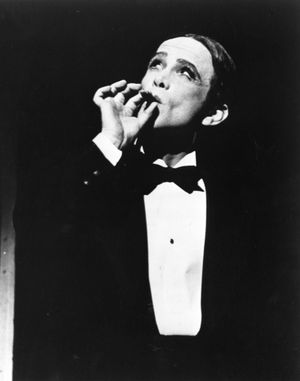 Joel Grey in Cabaret, 1966; © Leo Friedman, 2011. All rights reserved. @ BroadwayWorld Joel Grey in Cabaret, 1966; © Leo Friedman, 2011. All rights reserved. Photo