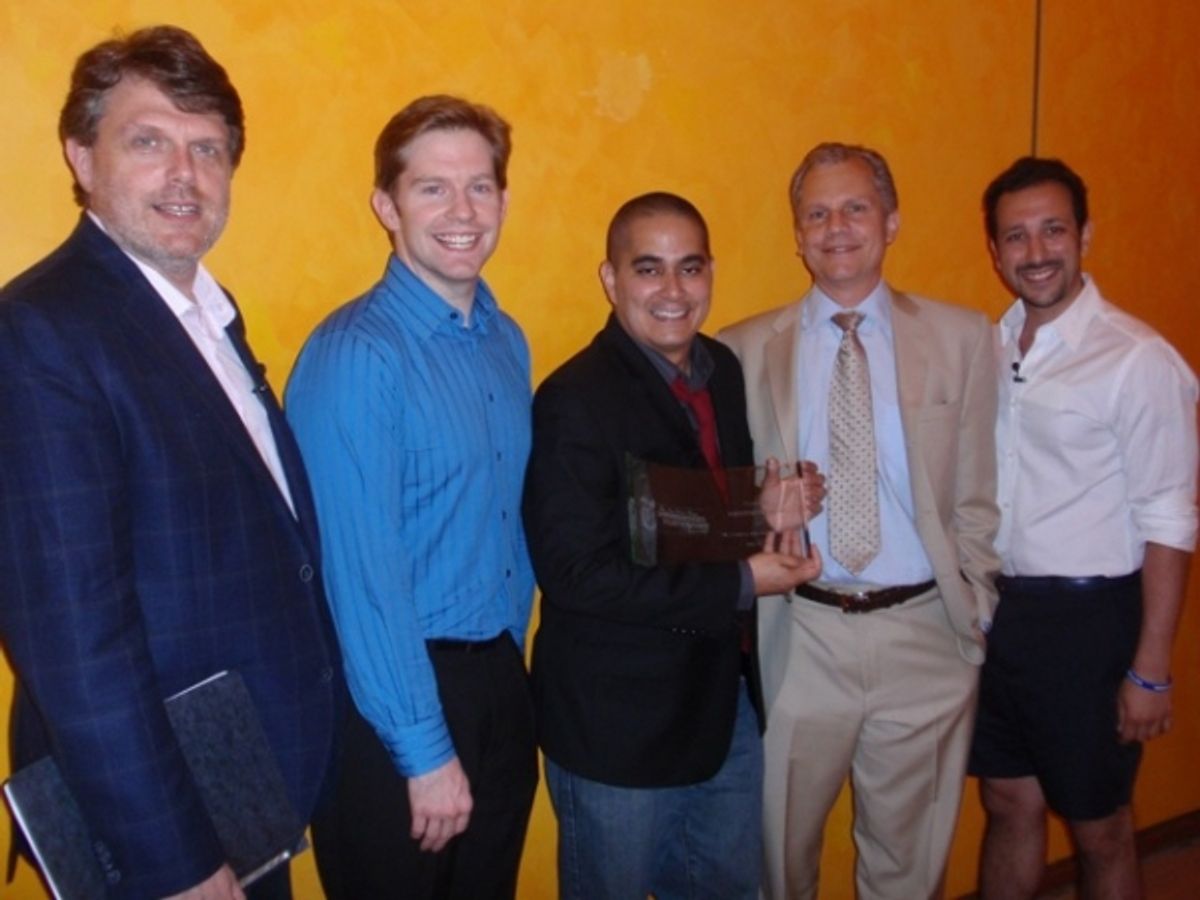 Scott Heller, Rory O'Malley, Kristoffer Diaz, Arthur Sulzberger Jr, Desmin Borges at 