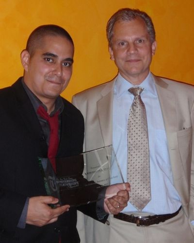 Kristoffer Diaz and Arthur Sulzberger Jr. Photo