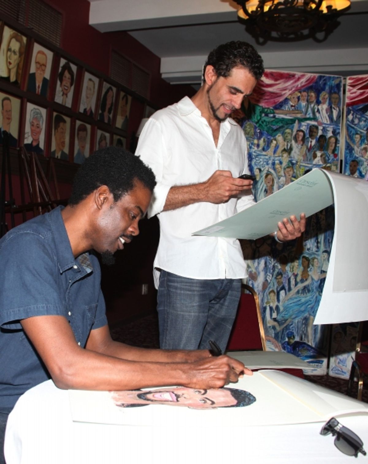 Chris Rock and Bobby Cannavale attending the celebration as Sardi's honors all five cast members from the Broadway production of 'The Motherf**ker with the Hat'  in New York City at 