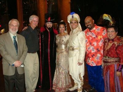 Ron Clements, John Musker, Courtney Reed and the Cast of ALADDIN Photo