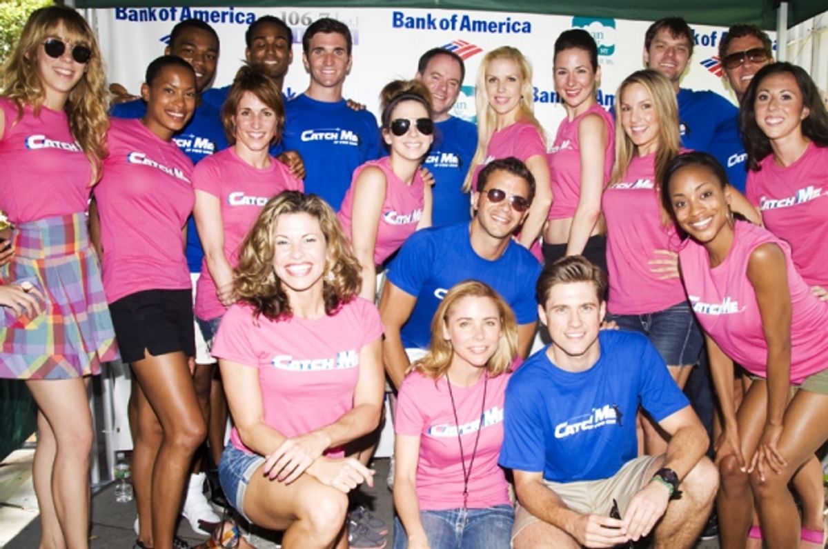 Aaron Tveit, Kerry Butler and the cast of Catch Me If You Can at 
