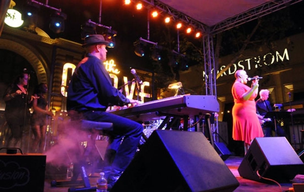 Todd Schroeder and Frenchie Davis performs at The Grove Summer Concert Series at 