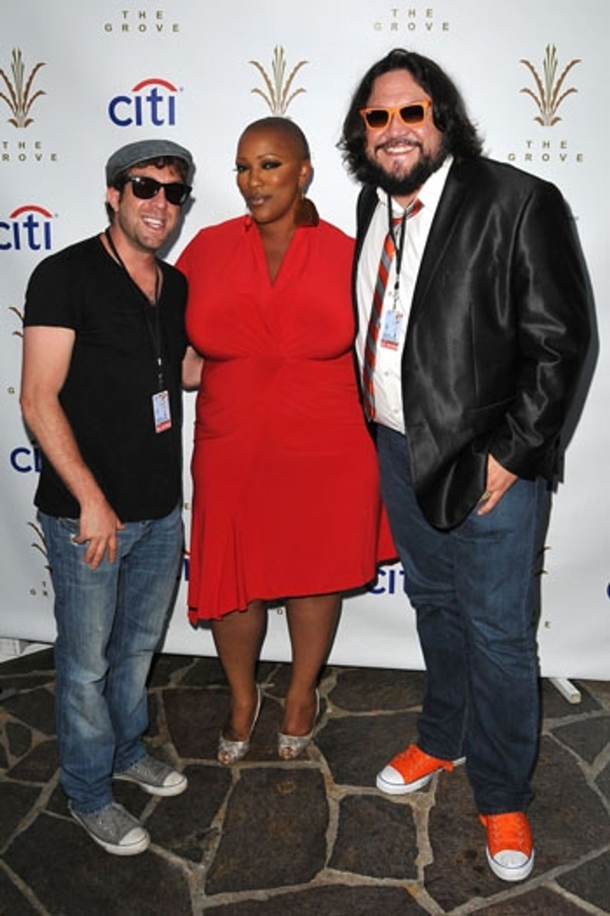 Elliot Yamin, Frenchie Davis and Nakia after they performed at The Grove Summer Concert Series at 