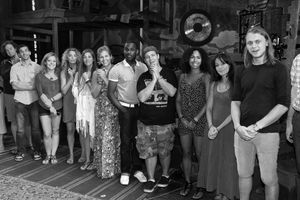Arbender Robinson with Ensemble Cast celebrating the Opening Night Gypsy Robe Ceremon Photo