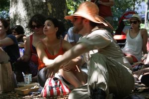 Nate Miller hiding in the audience Photo