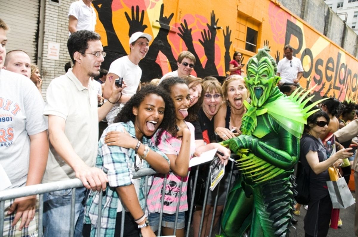 Patrick Page as the 'Green Goblin' with Fans at 