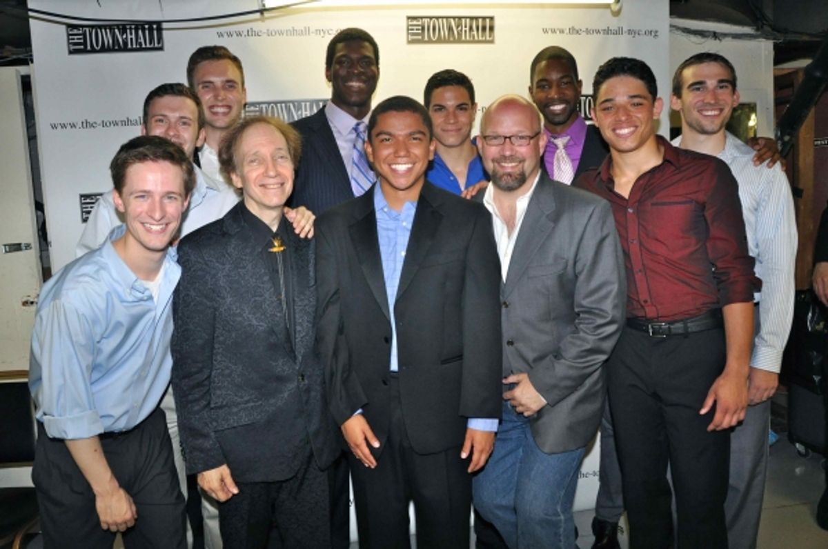 Scott Siegel, Scott Coulter with the men of tonight's show- Kiarri D. Andres, Graha Bailey, Alex Goley, Jason Gotay, Tristan Morris, Kevin Mueller, Paul Pontrelli, Anthony Ramos Martinez and Kyle Scatliffe at 