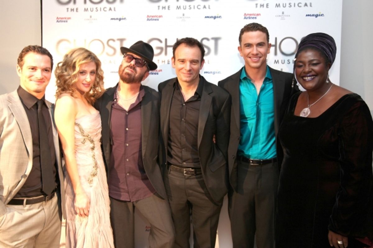 Andrew Langtree, Caissie Levy, Richard Fleesham and Sharon D.Clarke with Dave Stewart (Books and lyrics) and Matthew Warchus (Director) photo by Sean Ebsworth Barnes at 