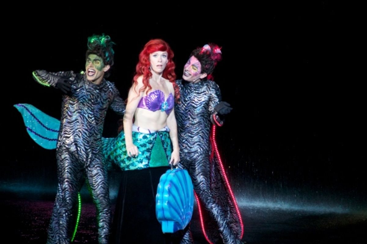 Joey Tierno (Jetsam), Michelle Pruiett (Ariel), Matt Densky (Flotsam) at 