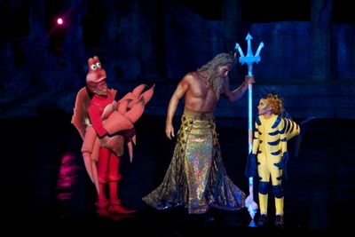 Lawrence Cummiings (Sebastian), Christian Whelan (King Triton) and Payton Kemp (Floun Photo