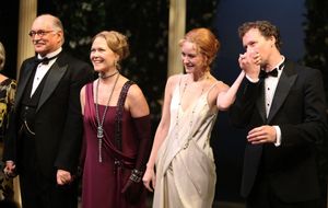 Simon Jones, Rebecca Luker, Jill Paice & Kevin Earley ( Understudy for Julian Ovenden ) during the Roundabout Theatre Company's Opening Night Curtain Call for 'Death Takes A Holiday' in New York City. @ BroadwayWorld Simon Jones, Rebecca Luker, Jill Paice & Kevin Earley ( Understudy for Julian Ovenden Photo