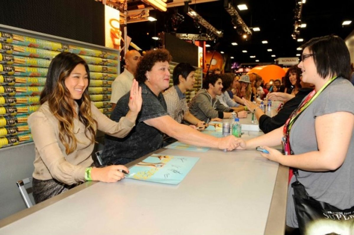 Jenna Ushkowitz and Dot Marie Jones with Fans at 