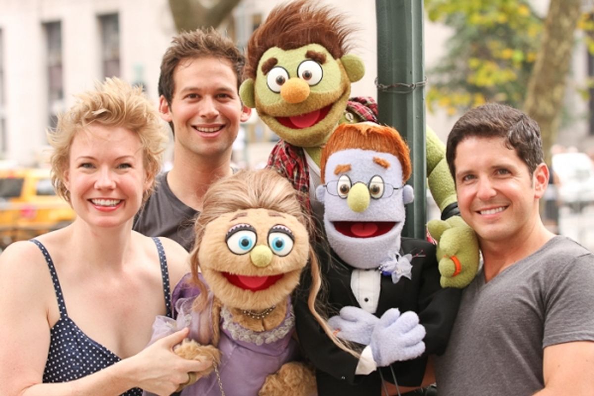Jen Barnhart, Jed Resnick, Howie Michael Smith with Rod, Ricky, and Maid of Honor Kate Monster at 