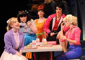 Jessica Lauren Ball and the Pink Ladies (L to R: Allie Parris as Jan, Caitlin Shea as Photo