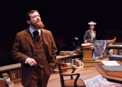 Rod Brogan as George Bernard Shaw and Angela Pierce as Charlotte Payne-Townshend Photo