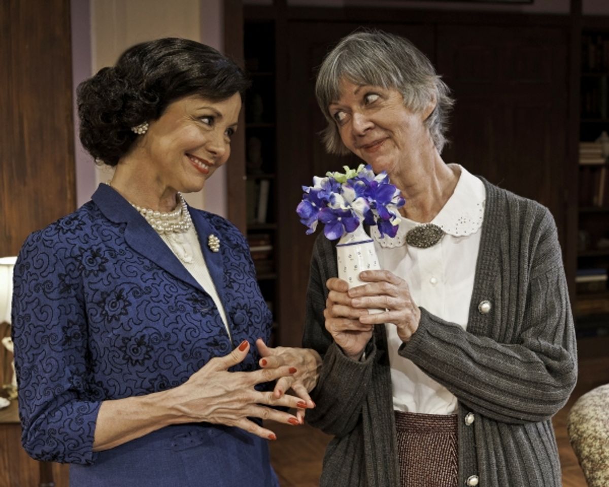 Mary Williams as Letitia Blacklock and Carol Burns as Miss Jane Marple at 