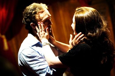 James Kautz as Robert Wyatt and Vanessa Vache as Caroline Wyatt in Pink Knees on Pale Photo
