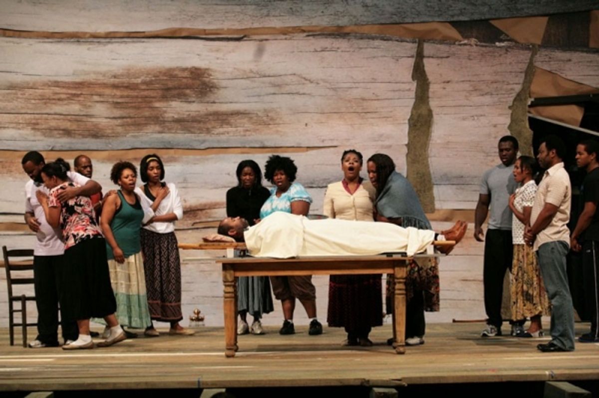 Nathaniel Sampley and cast at 