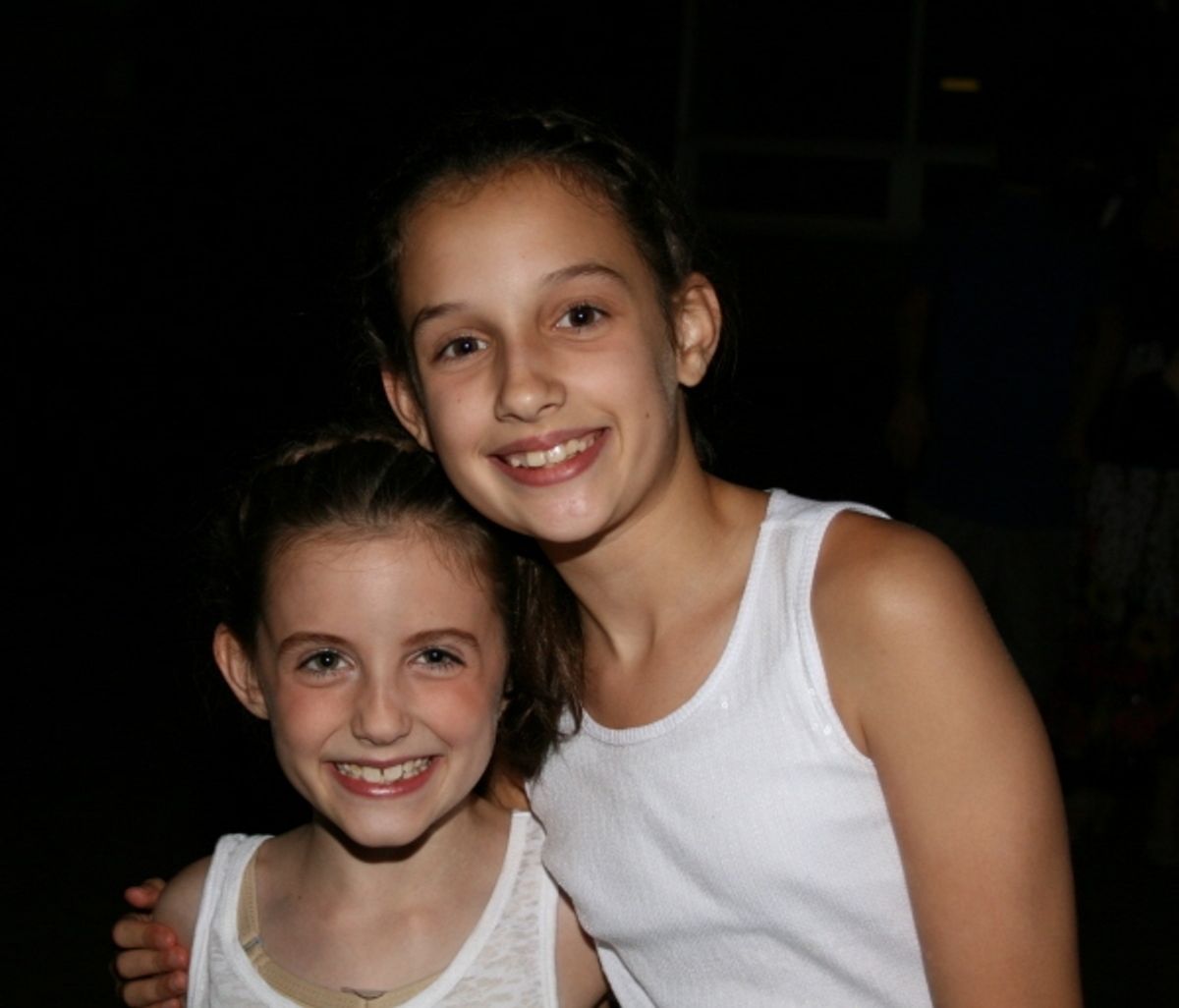 Twin sisters Emma and Lily Schaufus at 