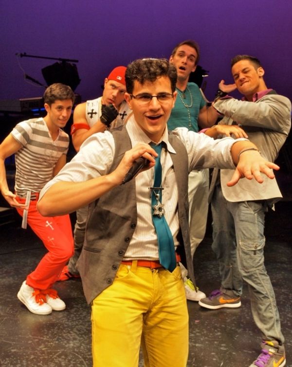 Front: Ian Joseph (Abraham) Behind, l to r: Adam Cassel (Mark), Travis Morin (Luke),  Photo