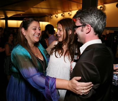 (L-R) Camryn Manheim, cast member Saffron Burrows and Director Daniel Aukin Photo