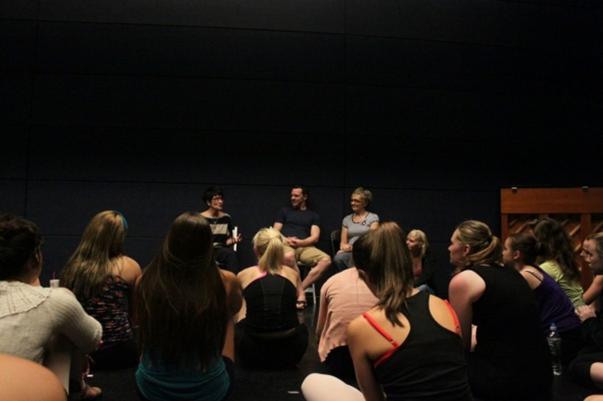 Chita Rivera, Ben Hartley (Program Founder & Director), Karen Speers (UK Coordinator) and students
 at 